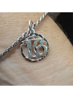 Silver Bracelet 925 Italian Bracelet with Silver Plated 16" charm